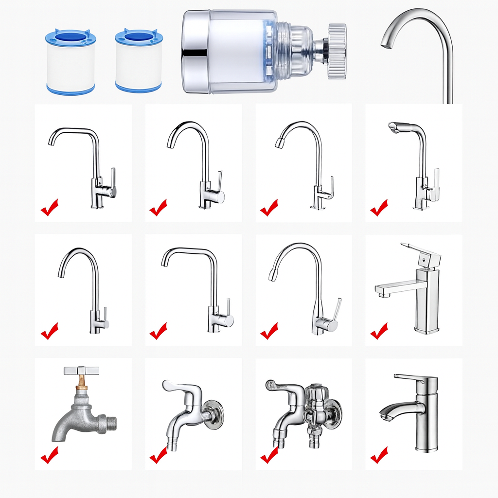 Filtsu™ Filtreli 360° Döner Musluk Başlığı